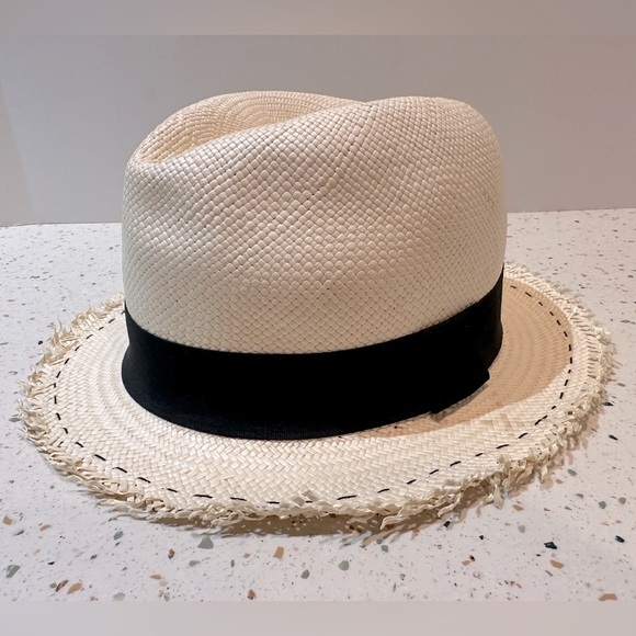 J. Crew Genuine Panama Hat M-L‎ with Ornate Style & Grosgrain Ribbon - Picture 5 of 15